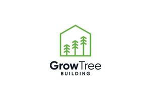 Home tree garden farm green logo design vector