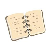 Cute opening notebook vector. Hand drawn diary or notebook vector illlustration in simple doodle style.
