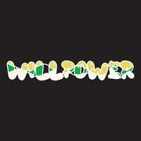 Willpower lettering text typography dark t shirt design on black background vector