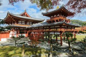 Byodo in temple Phoenix Hall is a Buddhist temple in Uji, Kyoto, Japan photo