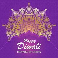 happy diwali gold diya lamps light festive and deepawali greeting card the indian festival of lights vector