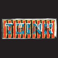 Think lettering text typography dark t shirt design on black background vector