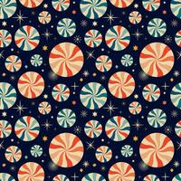 blue pattern with snowmans. Retro Christmas background vector