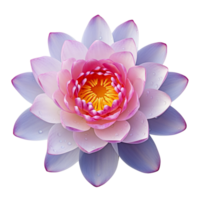 AI Generated lotus flowers, pink, yellow, white flowers. Macro shot with transparent background for decoration. png