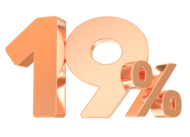 Gold Percent Number 19 png