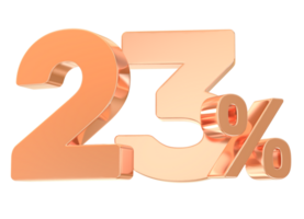 Gold Percent Number 23 png