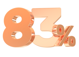 Gold Percent Number 83 png