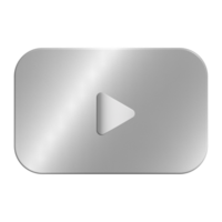 Silver play button youtube png