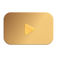 Golden play button luxury png