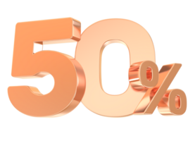 Gold Percent Number 50 png