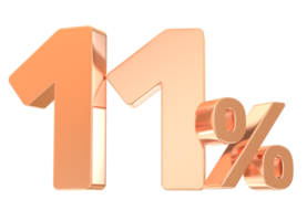 Gold Percent Number 11 png