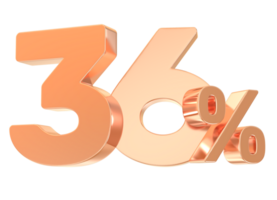 Gold Percent Number 36 png