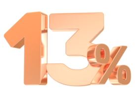 Gold Percent Number 13 png