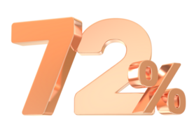 Gold Percent Number 72 png