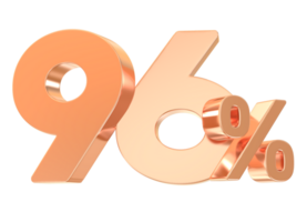 Gold Percent Number 96 png