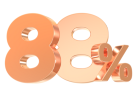 Gold Percent Number 88 png