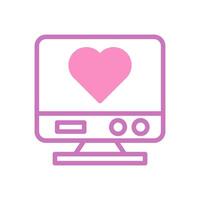 Tv love icon duotone purple pink style valentine illustration symbol perfect. vector