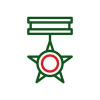 Medal icon duocolor green red colour military symbol perfect. vector