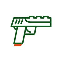 pistola icono duotono verde naranja color militar símbolo Perfecto. vector