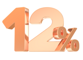 Gold Percent Number 12 png