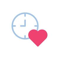 reloj inteligente amor icono duotono azul rosado estilo enamorado ilustración símbolo Perfecto. vector