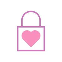 candado amor icono duotono púrpura rosado estilo enamorado ilustración símbolo Perfecto. vector