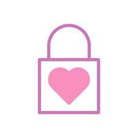 Padlock love icon duotone purple pink style valentine illustration symbol perfect. vector