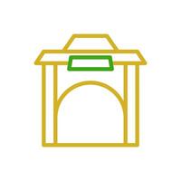 arco icono duocolor verde amarillo color chino nuevo año símbolo Perfecto. vector