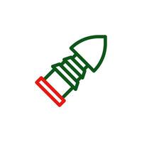 bala icono duocolor verde rojo color militar símbolo Perfecto. vector