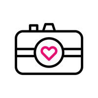 imagen amor icono duocolor negro rosado estilo enamorado ilustración símbolo Perfecto. vector