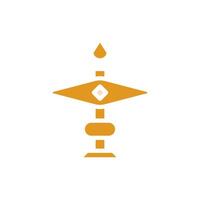 Candle icon solid orange yellow colour chinese new year symbol perfect. vector