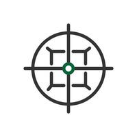 Target icon duocolor grey green colour military symbol perfect. vector