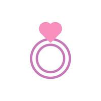 anillo amor icono duotono púrpura rosado estilo enamorado ilustración símbolo Perfecto. vector