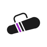mochila icono sólido púrpura negro deporte símbolo ilustración. vector
