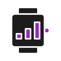 Smartwatch icon solid purple black sport symbol illustration. vector