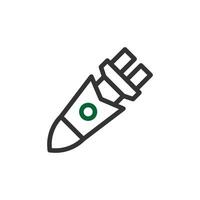 Rocket icon duocolor grey green colour military symbol perfect. vector