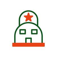 Tent icon duotone green orange colour military symbol perfect. vector