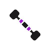 Dumbbell icon solid purple black sport symbol illustration. vector