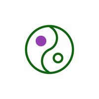 Yin and yang icon duotone green purple colour chinese new year symbol perfect. vector