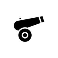 Cannon icon solid black colour military symbol perfect. vector