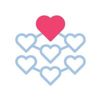 Decoration love Icon duotone blue pink style valentine illustration symbol perfect. vector