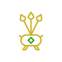 vela icono duocolor verde amarillo color chino nuevo año símbolo Perfecto. vector