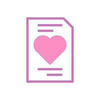 papel amor icono duotono púrpura rosado estilo enamorado ilustración símbolo Perfecto. vector