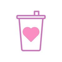 Cup love icon duotone purple pink style valentine illustration symbol perfect. vector