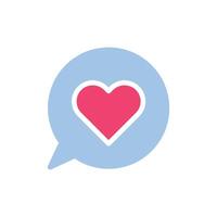 Massage love icon solid blue pink style valentine illustration symbol perfect. vector