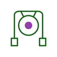 Gong icon duotone green purple colour chinese new year symbol perfect. vector