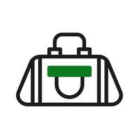 Backpack icon duotone green black colour sport symbol illustration. vector