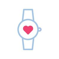 reloj inteligente amor icono duotono azul rosado estilo enamorado ilustración símbolo Perfecto. vector