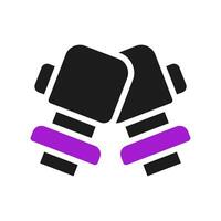 Boxing icon solid purple black sport symbol illustration. vector