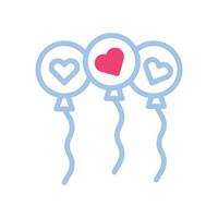 Balloon love Icon duotone blue pink style valentine illustration symbol perfect. vector